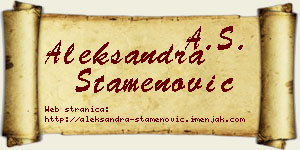Aleksandra Stamenović vizit kartica